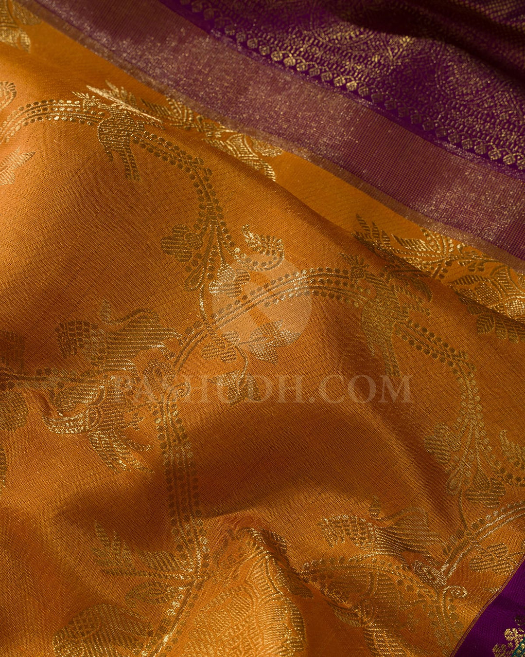 Mango Yellow With Magenta Bridal Kanjivaram Silk Saree-S1623(A)