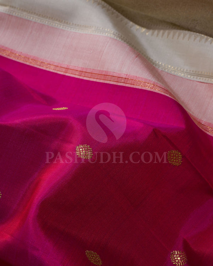 Rani Pink With Pastel Green Kanjivaram Silk Saree-S1606(A)