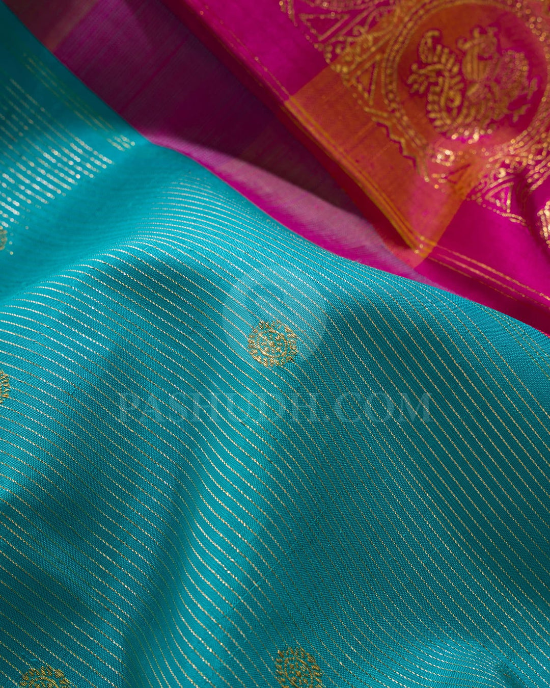 Turquoise Blue Kanjivaram Silk Saree-S1619(A)