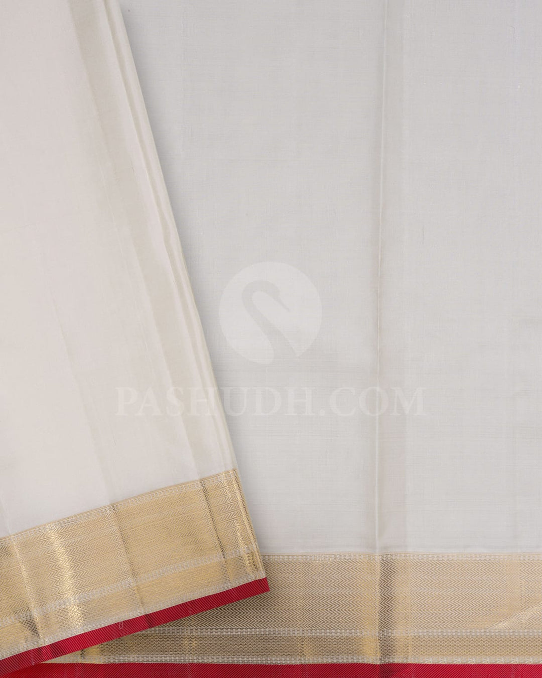 Half White Kanjivaram Silk Saree-S1488(D)