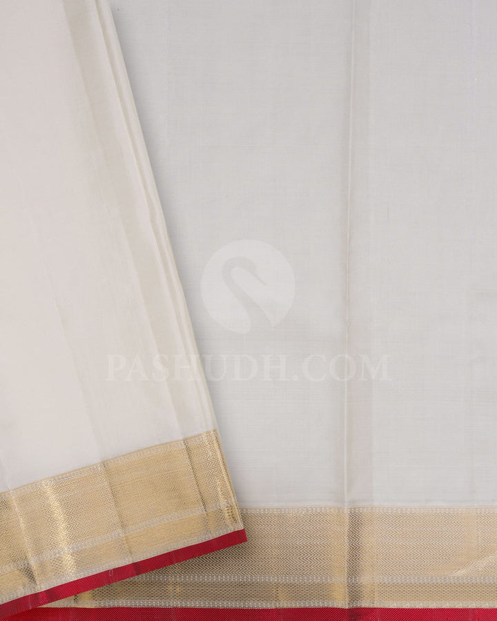 Half White Kanjivaram Silk Saree-S1488(D)