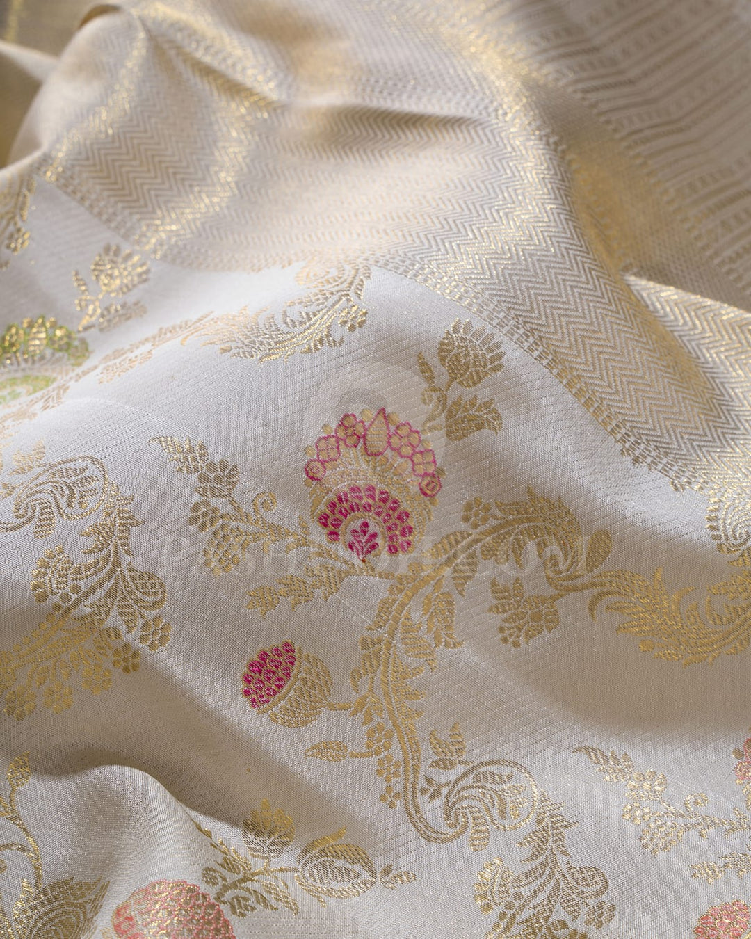 Half White Kanjivaram Silk Saree-S1488(D)