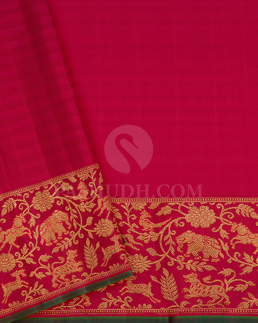 Half White,Beige And Maroon Kanjivaram Silk Saree-S1611(A)