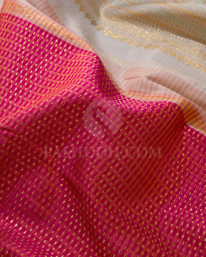 Shades Of Pink With Grey Kanjivaram Silk Saree-S1615(A)
