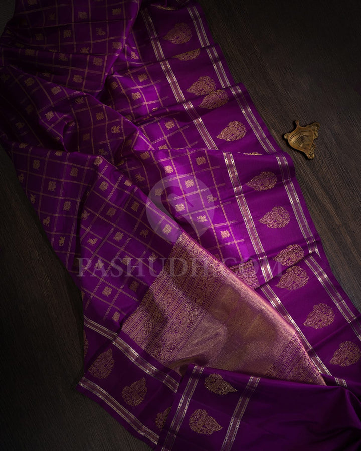 Violet Kanjivaram Silk Saree-S1622(A)
