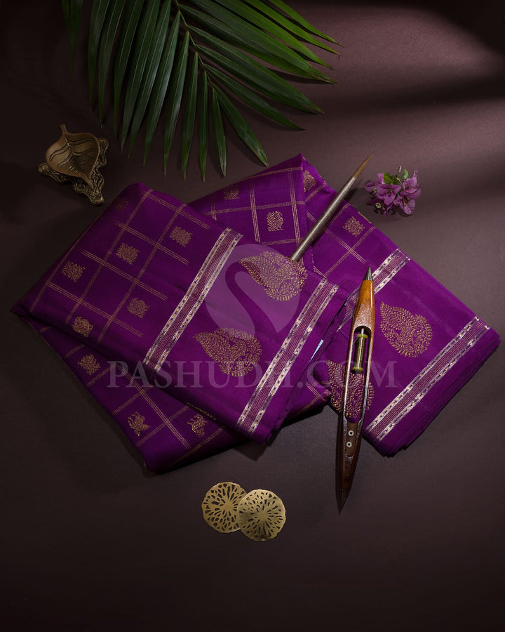Violet Kanjivaram Silk Saree-S1622(A)