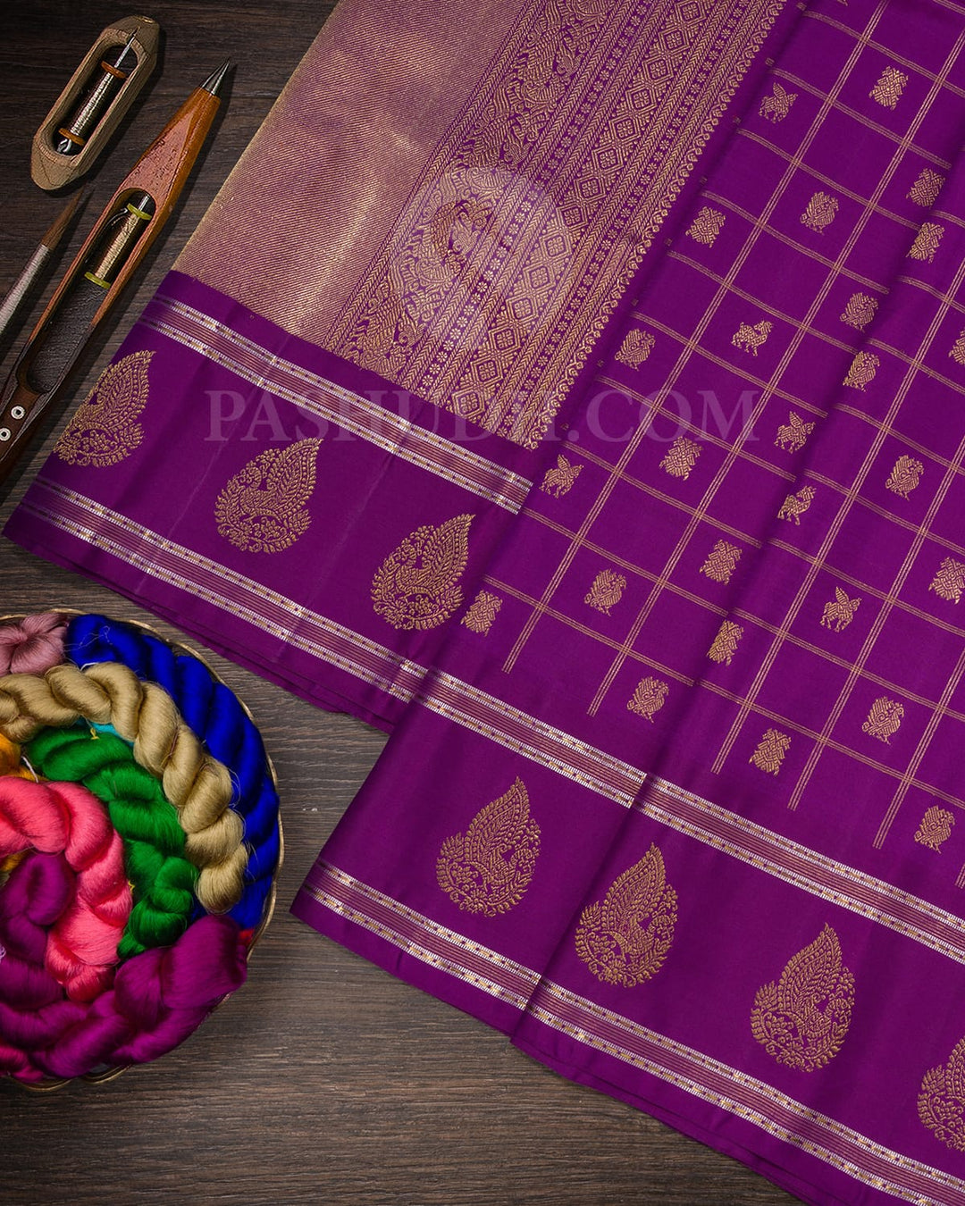 Violet Kanjivaram Silk Saree-S1622(A)
