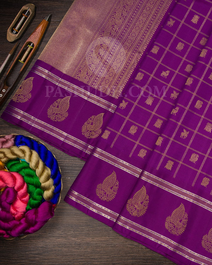 Violet Kanjivaram Silk Saree-S1622(A)