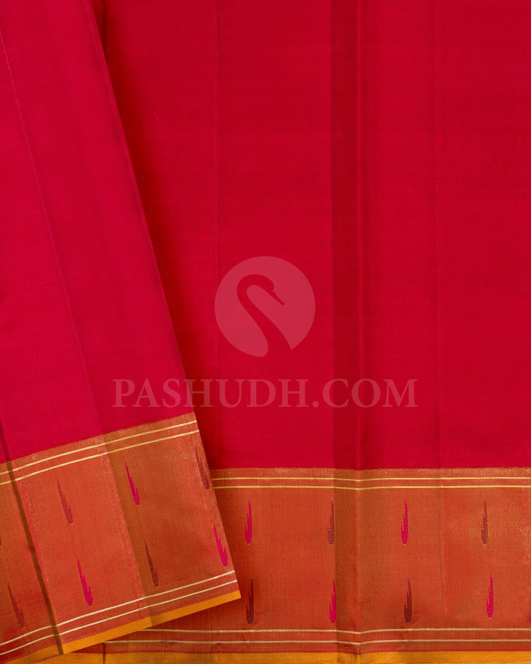 Dark Brown With Red Kanjivaram Silk Saree-S1602(A)