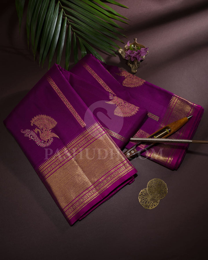 Violet Kanjivaram Silk Saree-S1566(B)