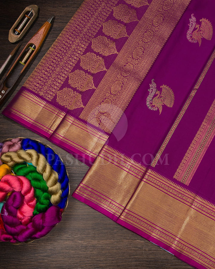 Violet Kanjivaram Silk Saree-S1566(B)