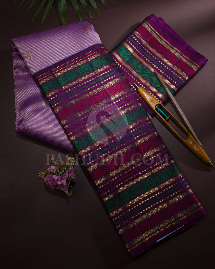 Lavender With Purple Kanjivaram Silk Saree-S1603(A)