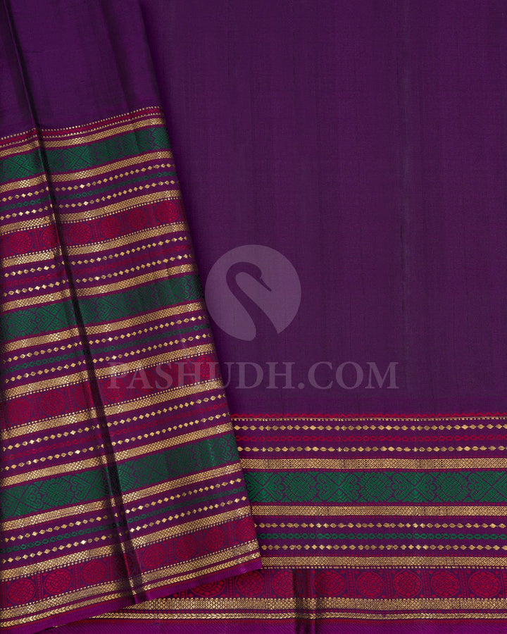 Lavender With Purple Kanjivaram Silk Saree-S1603(A)