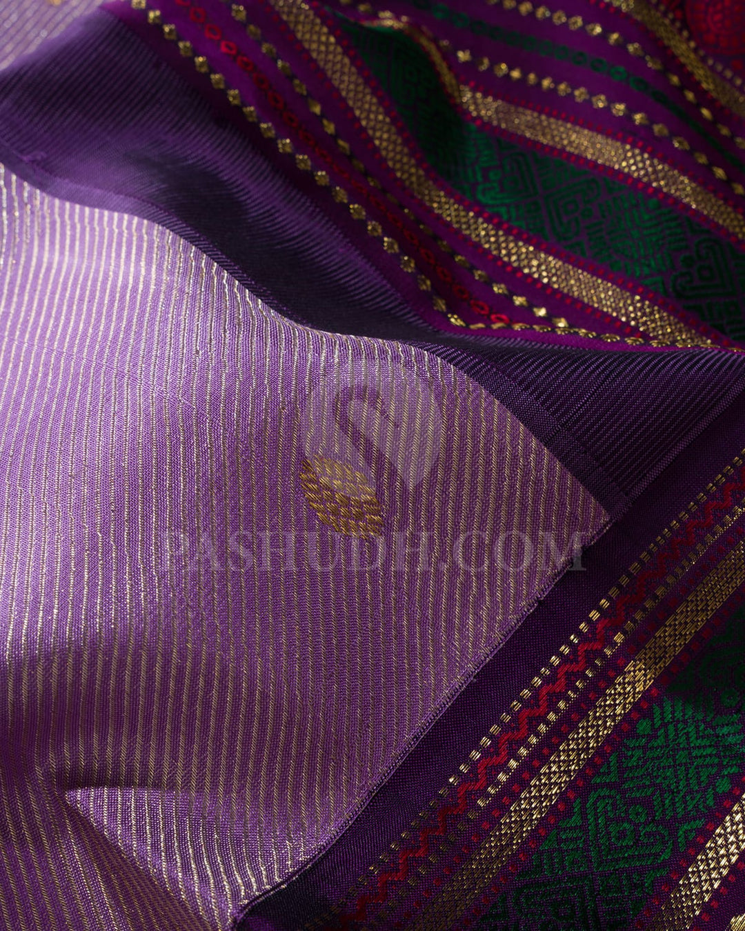 Lavender With Purple Kanjivaram Silk Saree-S1603(A)