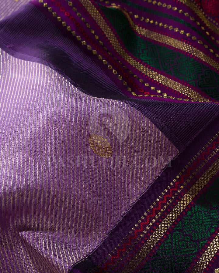 Lavender With Purple Kanjivaram Silk Saree-S1603(A)