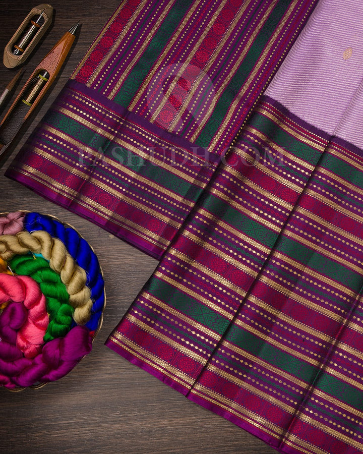 Lavender With Purple Kanjivaram Silk Saree-S1603(A)