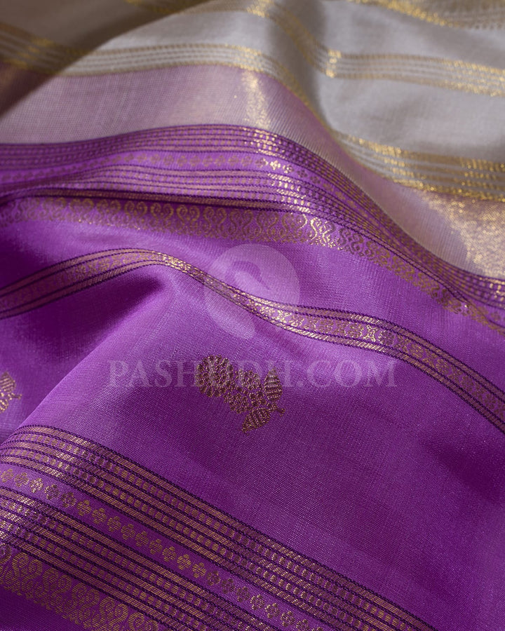 Lavender With Grey Kanjivaram Silk Saree-S1333(E)