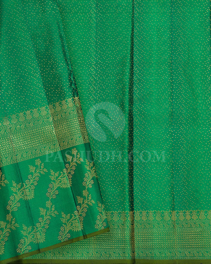 Royal Blue With Emerald Green Kanjivaram Silk Saree-DJ390(B)
