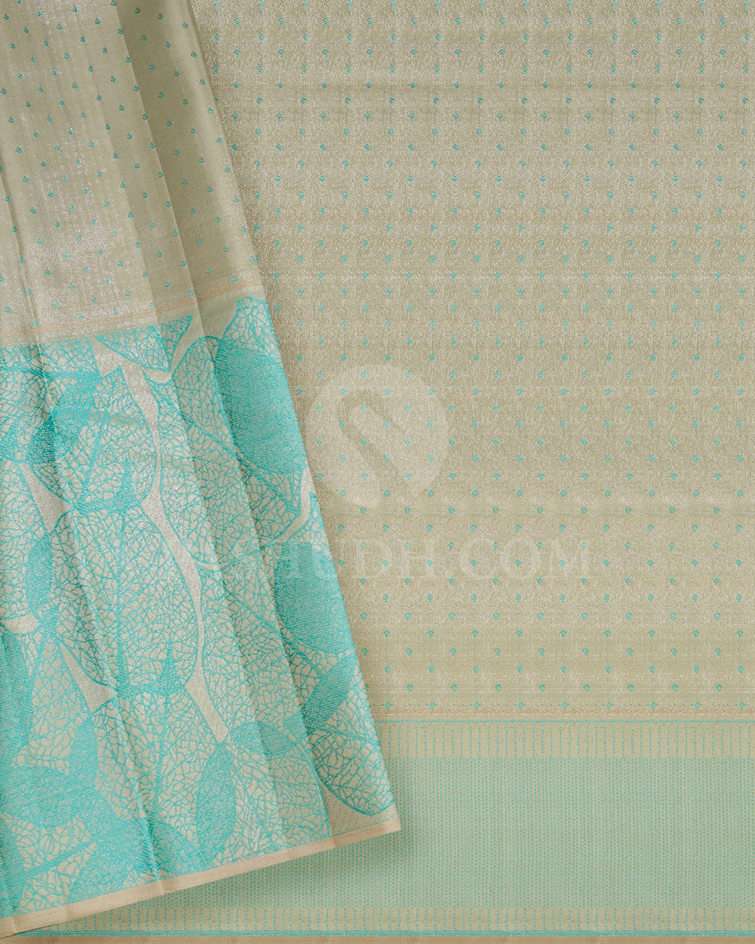 Purple And Beige Kanjivaram Silk Saree-D658(C)