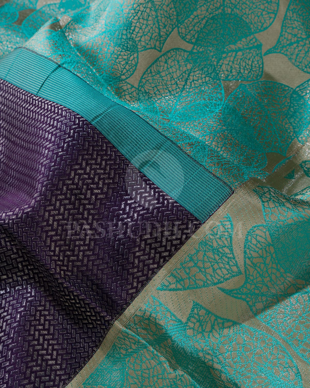 Purple And Beige Kanjivaram Silk Saree-D658(C)
