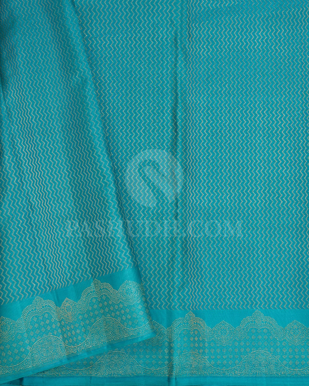 Dual Shaded Blue Green With Sky Blue Kanjivaram Silk Saree-D665(A)