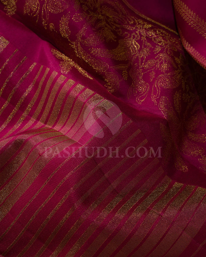 Magenta Kanjivaram Silk Saree-DJ414(A)