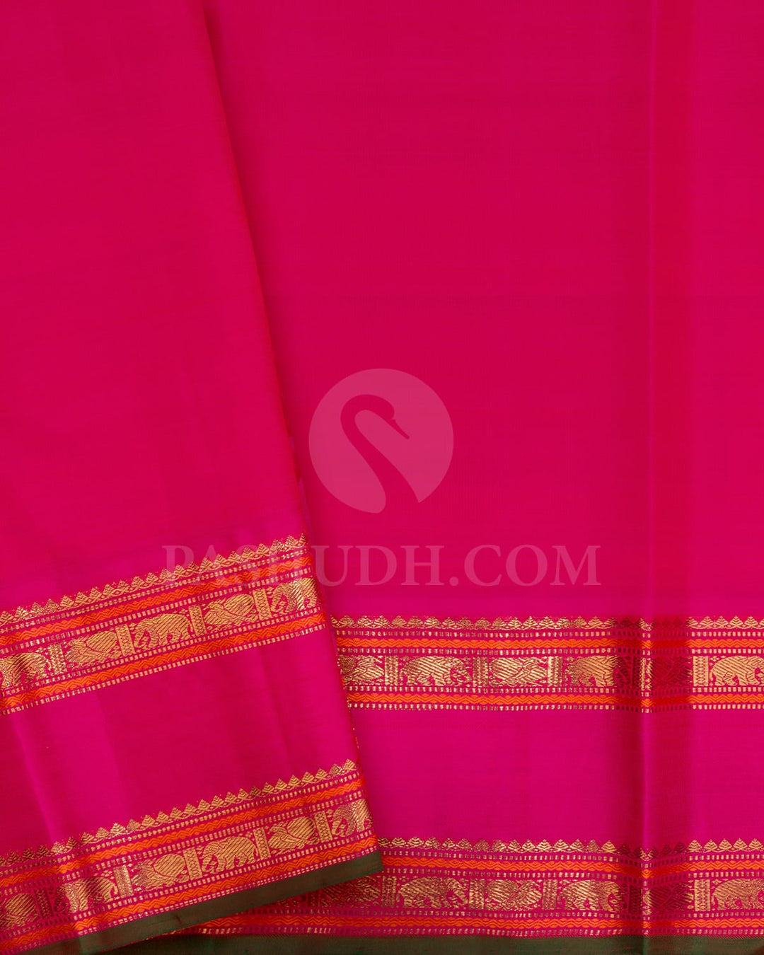 Mint Green With Rani Pink Pure Zari Kanjivaram Silk Saree-SP360