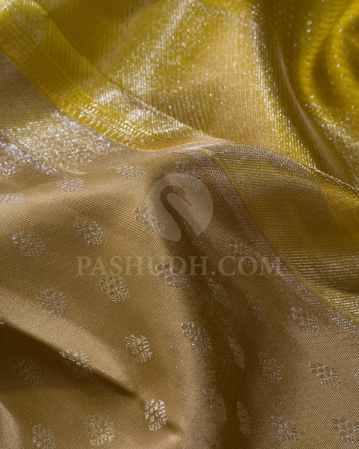 Golden Beige With Yellow Kanjivaram Silk Saree-D663(B)