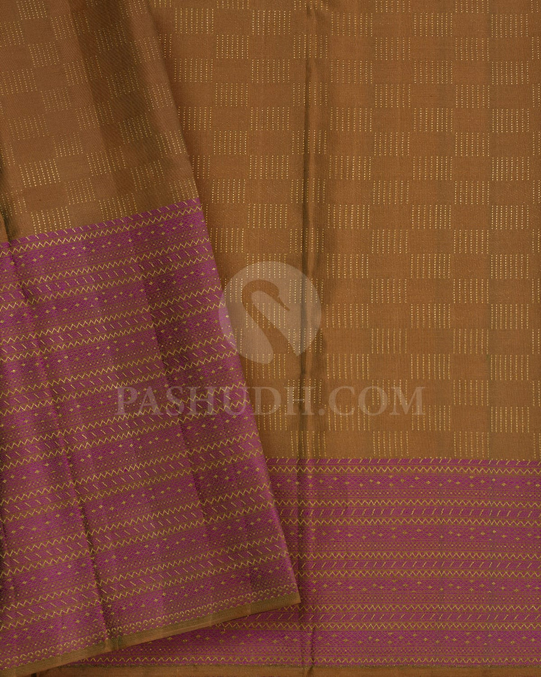 Antique Gold With Purple Kanjivaram Silk Saree-D631(C)