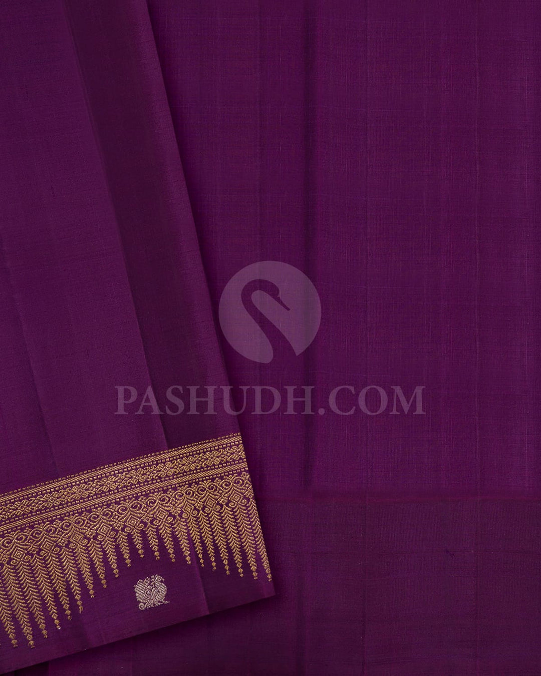Purple With Green Kanjivaram Silk Saree-S1608(A)