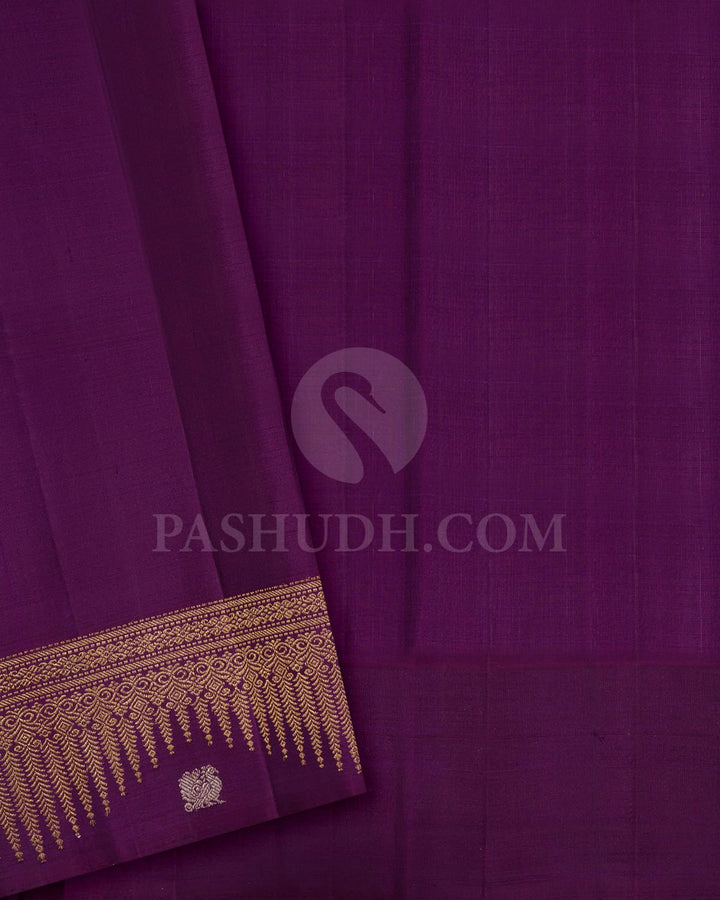 Purple With Green Kanjivaram Silk Saree-S1608(A)