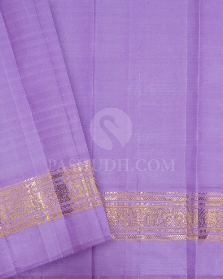 Cream Pure Zari Kanjivaram Silk Saree-SP365