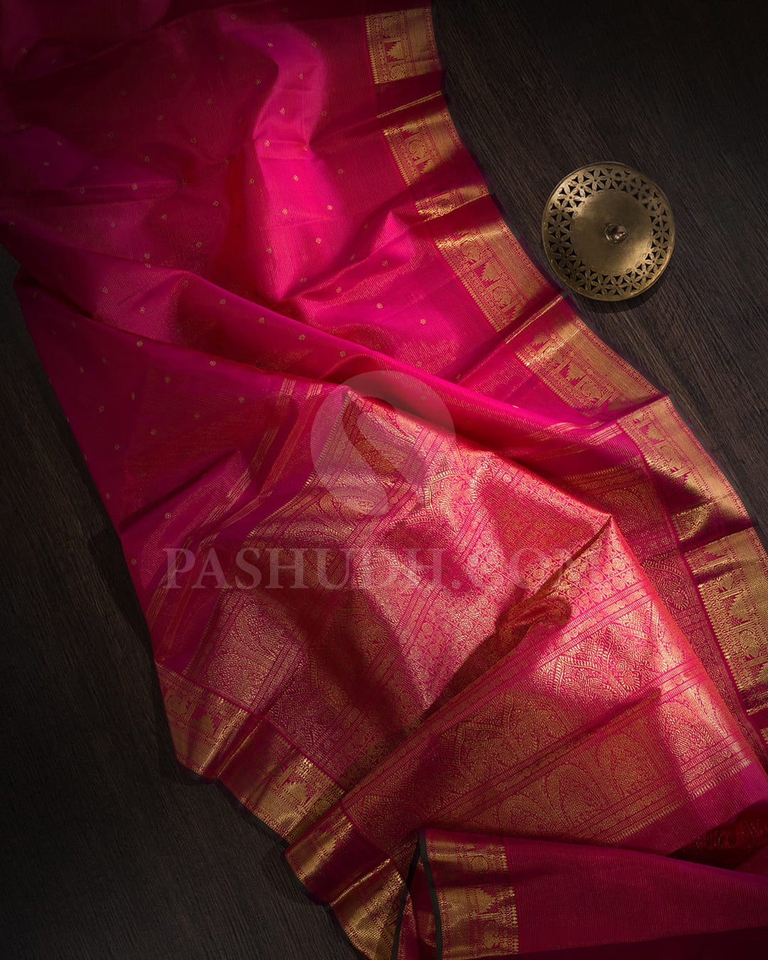 Bright Rani Pink Kanjivaram Silk Saree-SP363