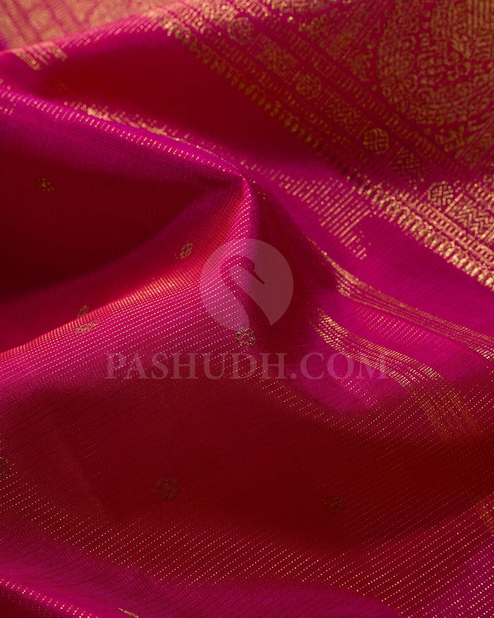Bright Rani Pink Kanjivaram Silk Saree-SP363