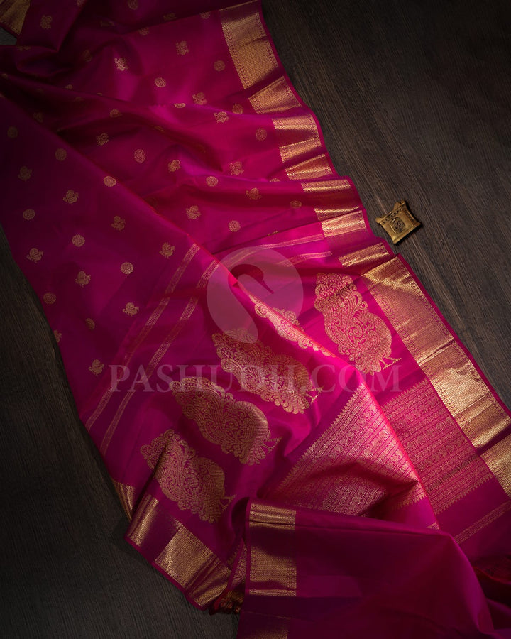 Rani Pink Kanjivaram Silk Saree-SP355
