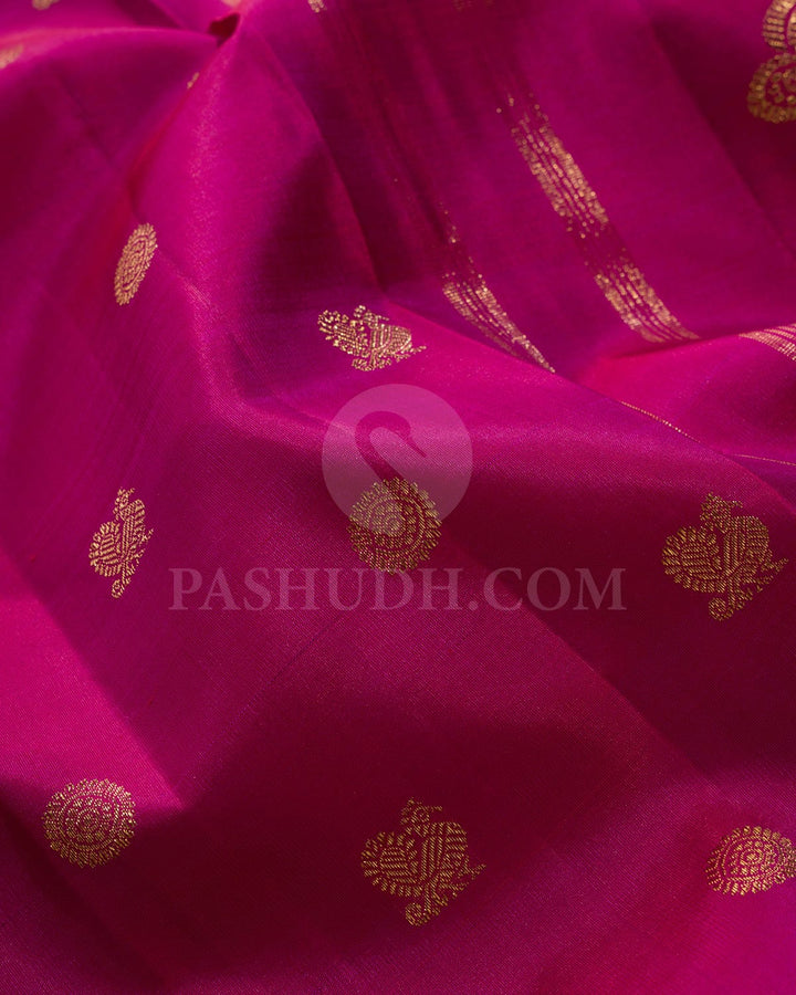 Rani Pink Kanjivaram Silk Saree-SP355