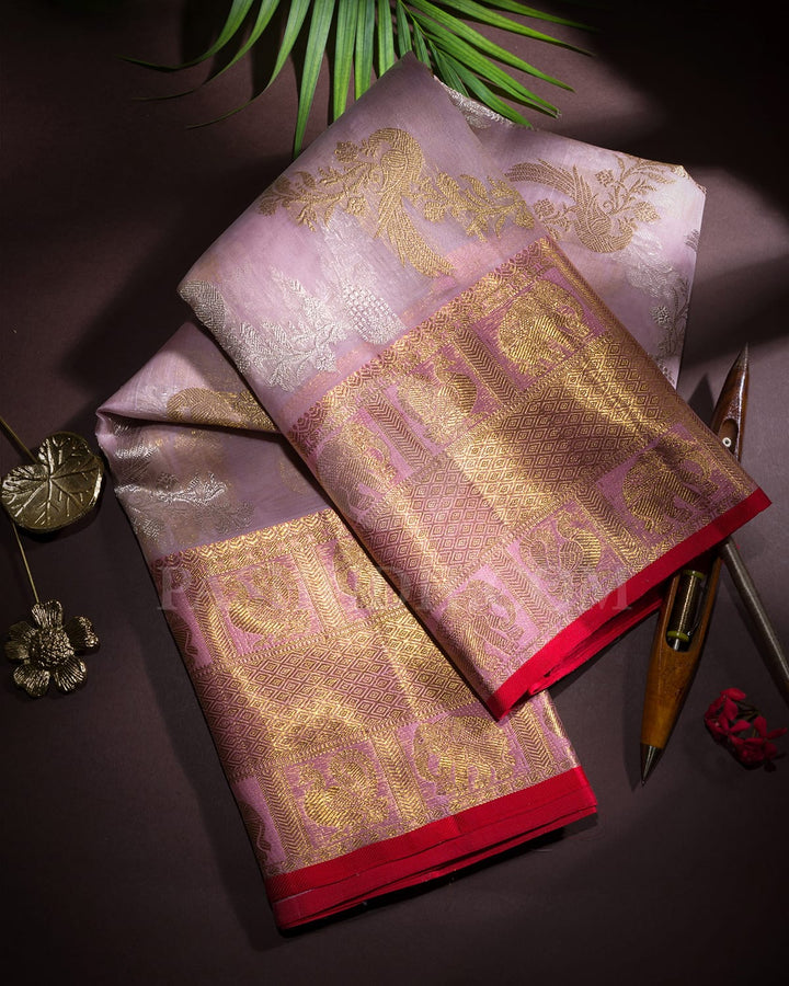 Baby Pink Organza Kanjivaram Silk Saree-SP383