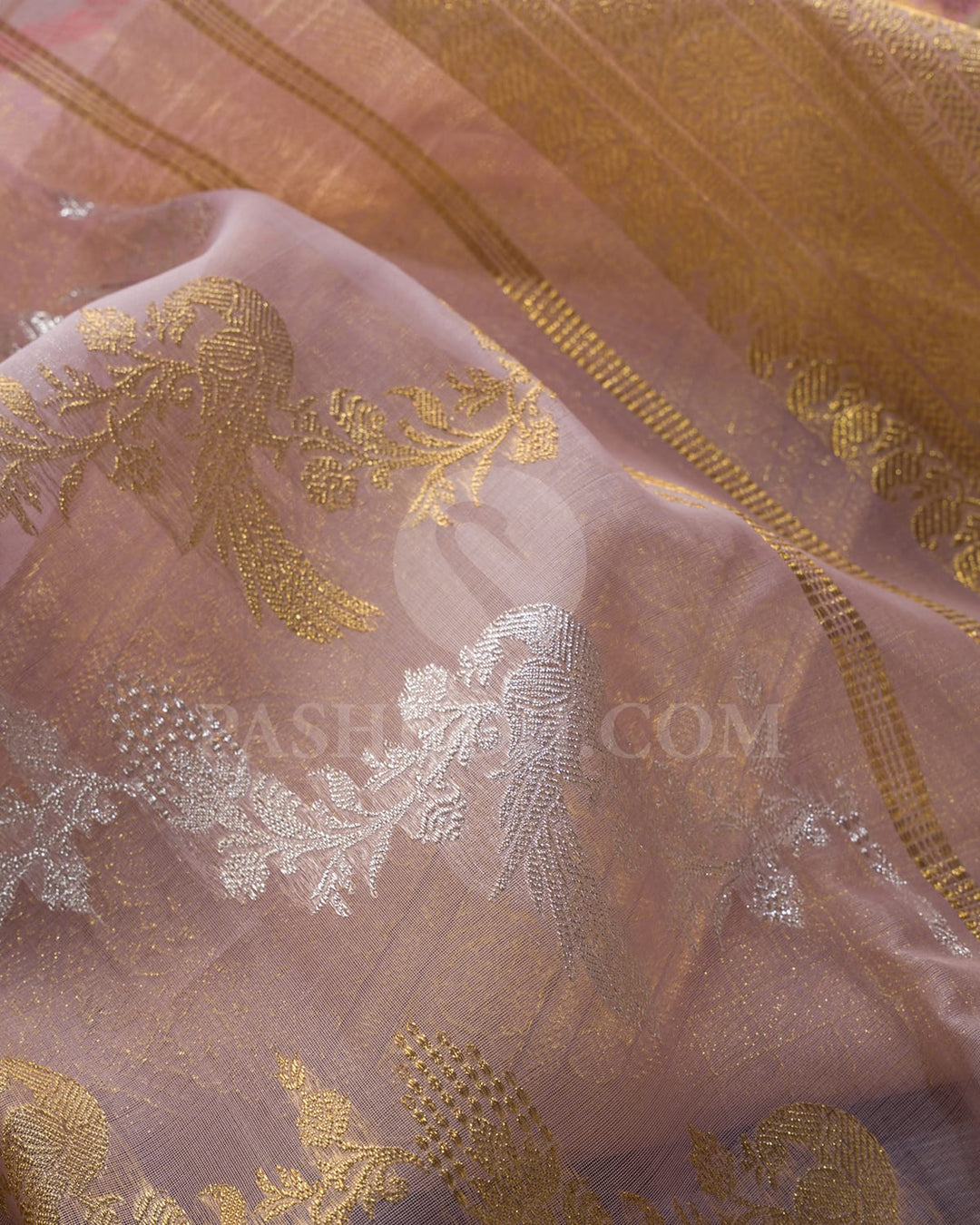 Baby Pink Organza Kanjivaram Silk Saree-SP383