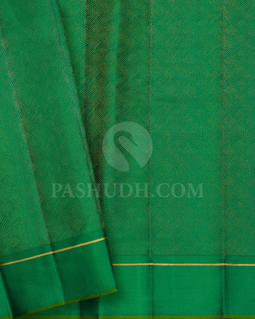 Emerald Green,Pink And Royal Blue Kanjivaram Silk Saree-DJ417(A)