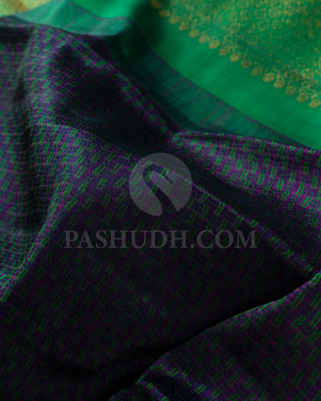 Emerald Green,Pink And Royal Blue Kanjivaram Silk Saree-DJ417(A)