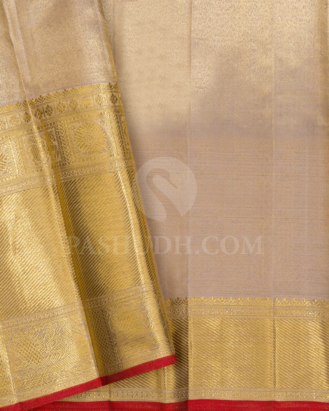 Grey Tissue Shimmer Kanjivaram Silk Saree-SP379