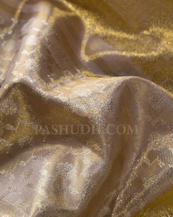 Grey Tissue Shimmer Kanjivaram Silk Saree-SP379