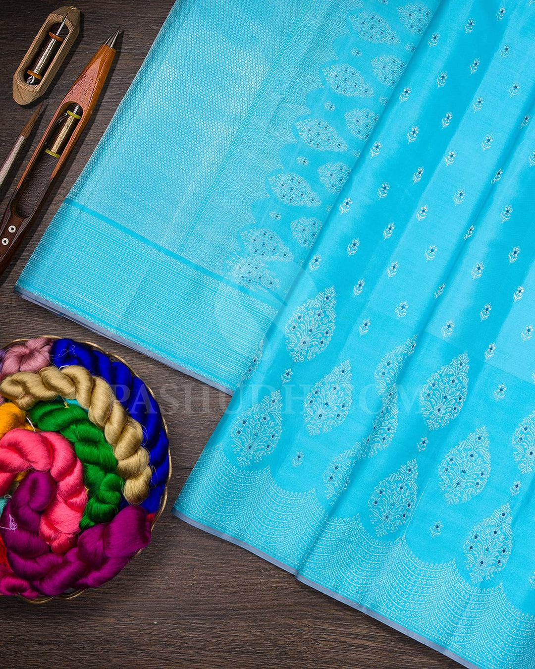 Sky Blue Kanjivaram Silk Saree-DJ423(A)