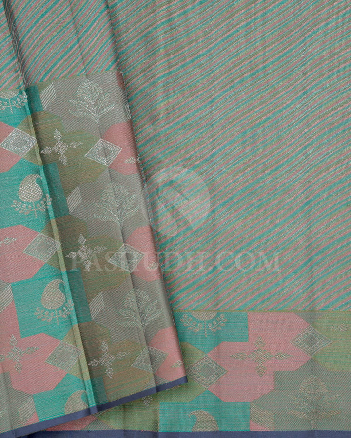 Grey With Multihued Kanjivaram Silk Saree-DJ424(B)