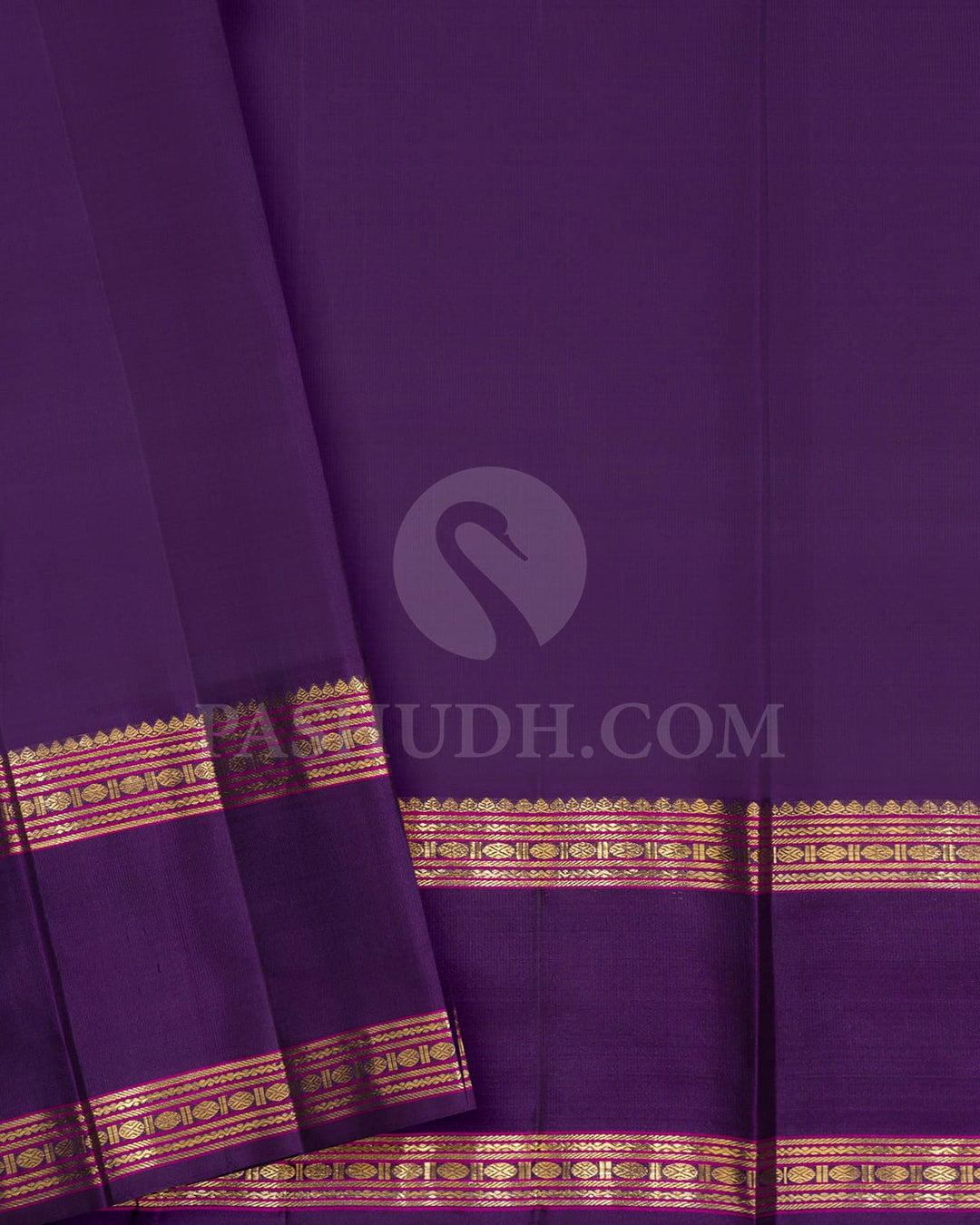 Light Green With Purple Pure Zari Kanjivaram Silk Saree-SP374
