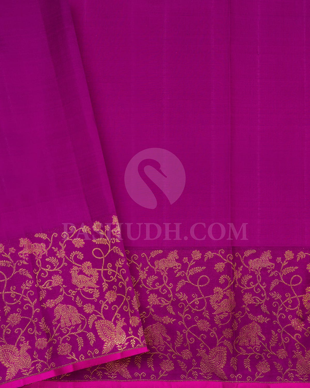 Yellow With Purple Kanjivaram Silk Saree-S1631(A)