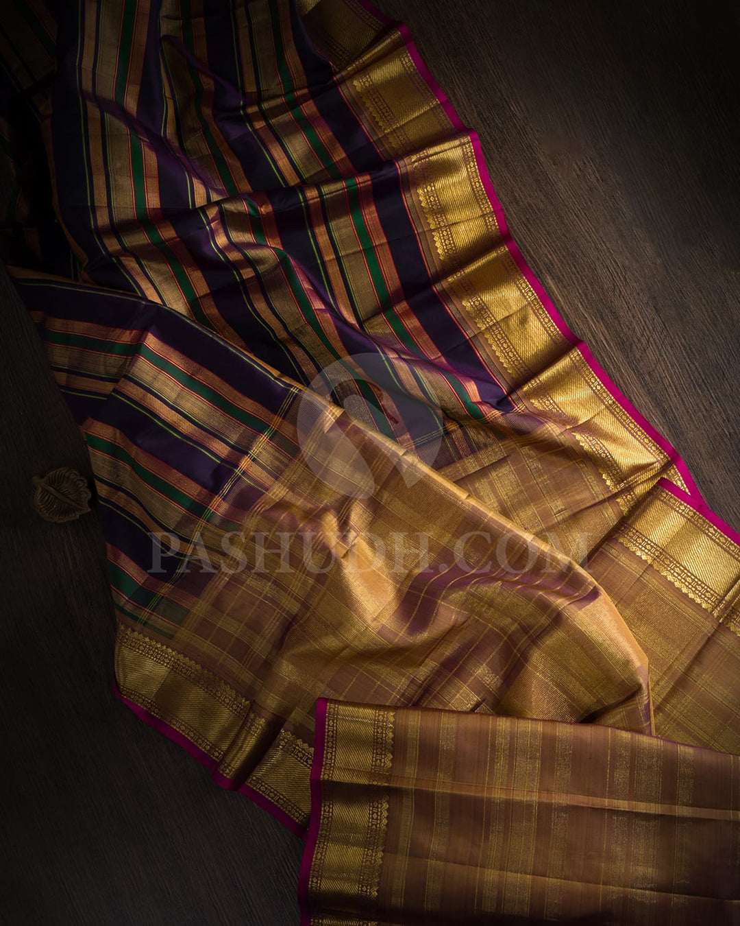 Royal Purple And Brown Kanjivaram Silk Saree-S1152(B)