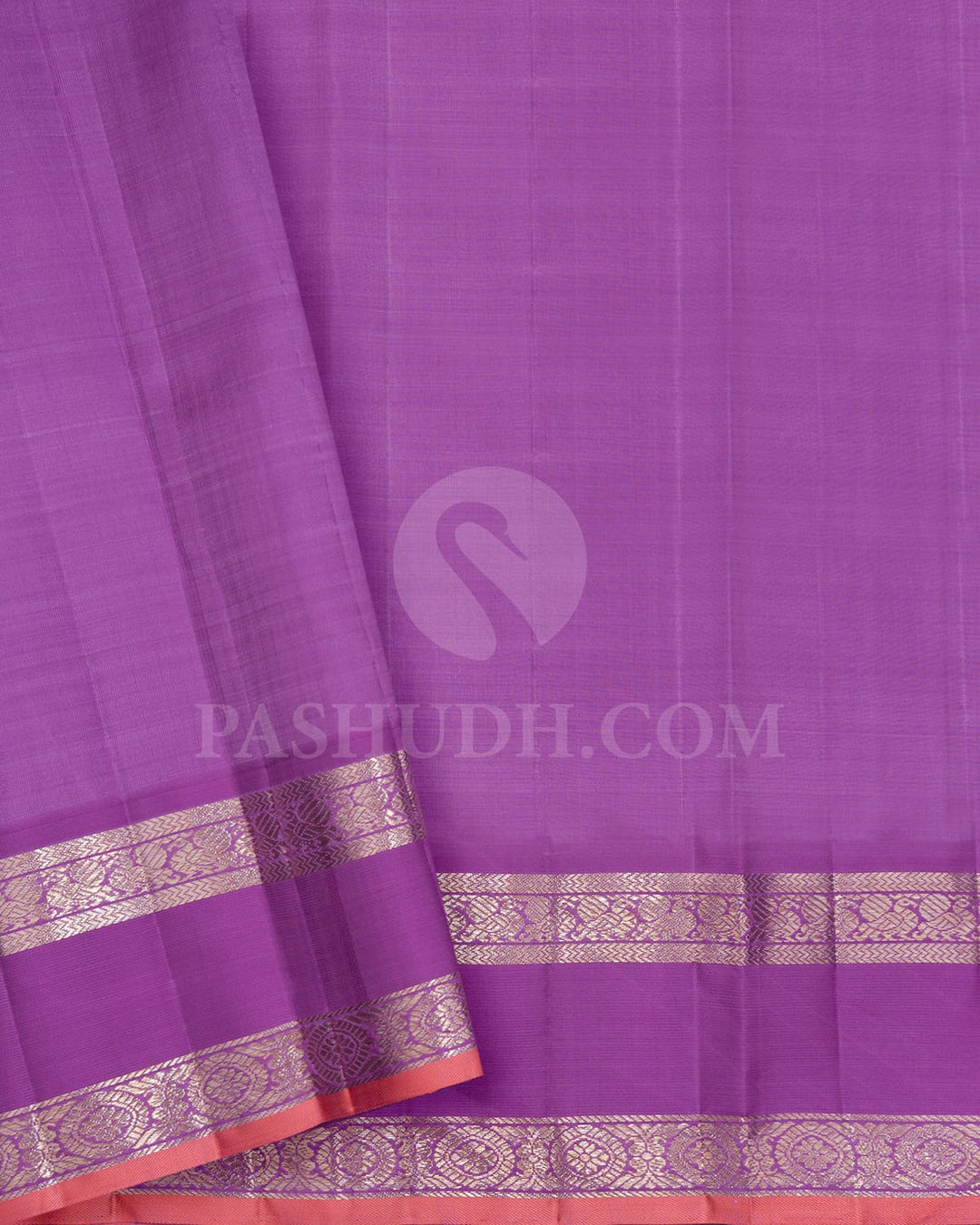 Pastel Sky Blue With Lavender Kanjivaram Silk Saree-S1575(D)