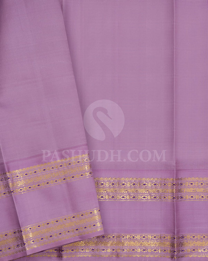 Purple With Lavender Pure Zari Kanjivaram Silk Saree-SP375