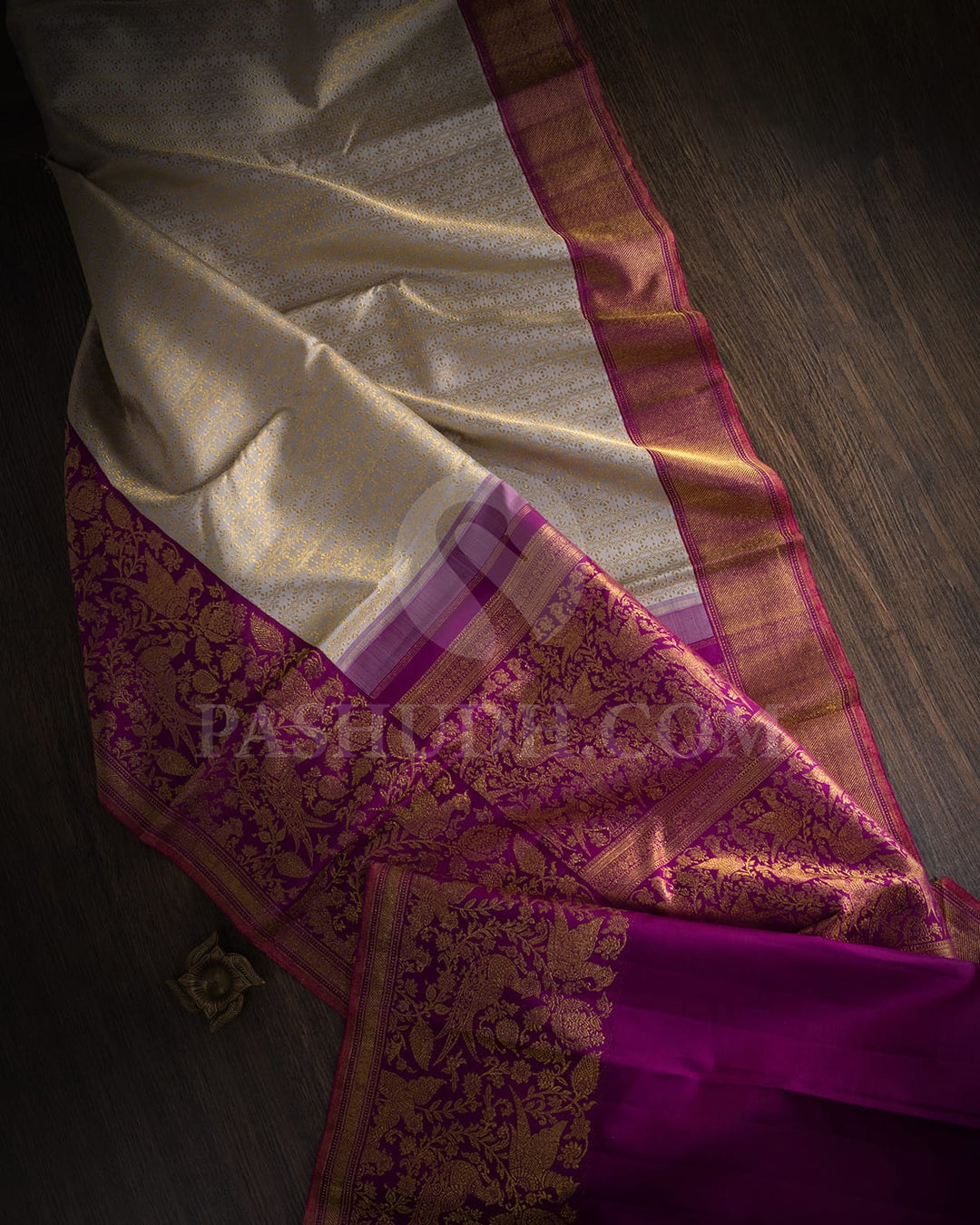 Grey With Purple Kanjivaram Silk Saree-S1405(H)